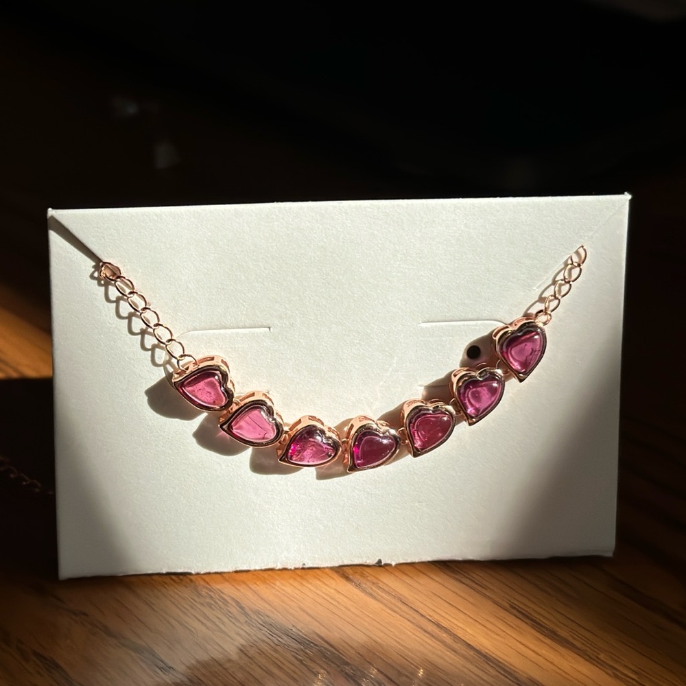 Beautiful purple rhodolite garnet adjustable bracelet s925 rose gold 18k